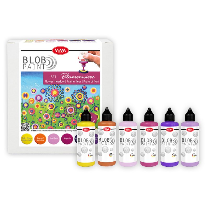 Viva Decor Blob Paint set Flower Meadows, 6-piece, 6 × 90 ml